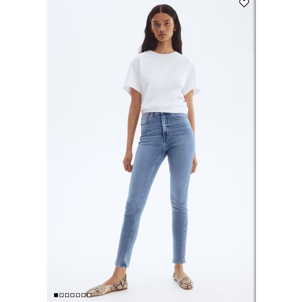 H&M Skinny Jeans Women 4 Blue High Waist Stretch Full Length Conscious Denim